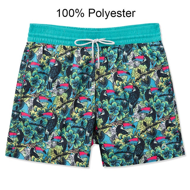 Mens Tropical Shorts Swim Trunks Quick Dry