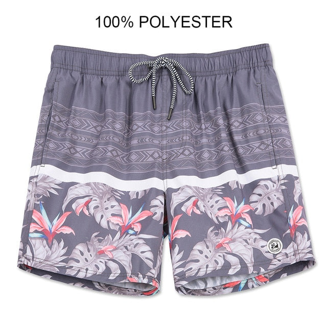 Mens Tropical Shorts Swim Trunks Quick Dry