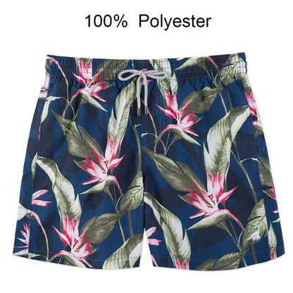 Mens Tropical Shorts Swim Trunks Quick Dry