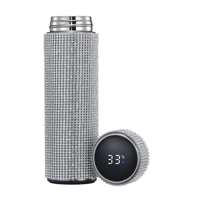 Diamond Thermos Bottle Stainless Steel Temperature Display