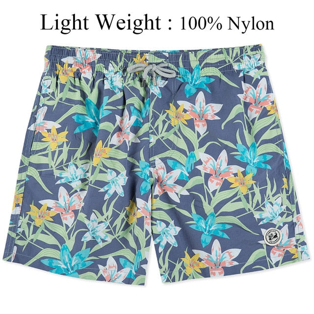 Mens Tropical Shorts Swim Trunks Quick Dry