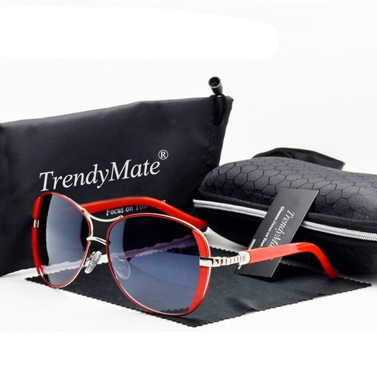 Red Purple White Leopard Frame Women Sunglasses