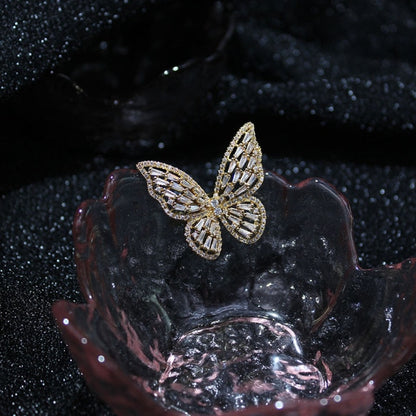 Crystal Butterfly Adjustable Bracelet & Rings
