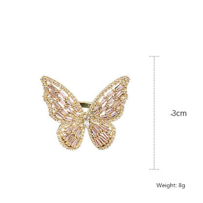 Luxury Crystal Butterfly Ring