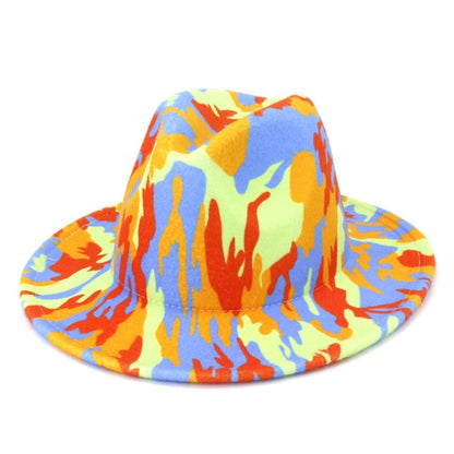 Colorful Panama Felt Fedora Hat