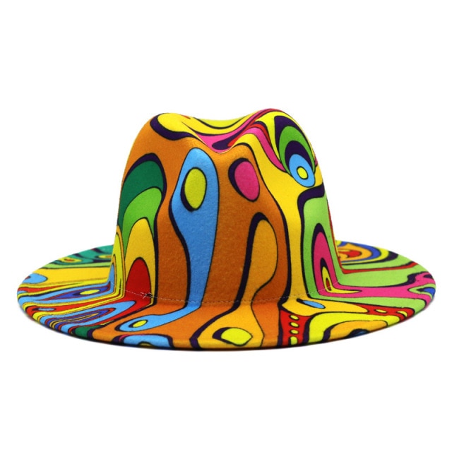 Colorful Panama Felt Fedora Hat
