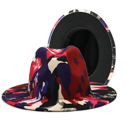 Colorful Panama Felt Fedora Hat