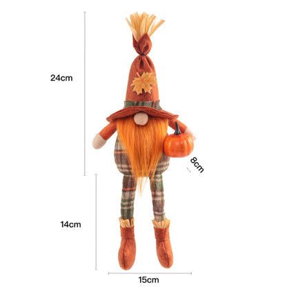 Halloween Long Legs with Broom Dwarf Doll