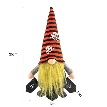 Halloween Long Legs with Broom Dwarf Doll