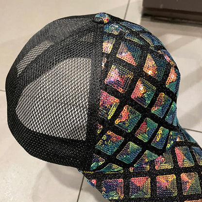 Sparkly Sequins Ponytail Hat Baseball Cap