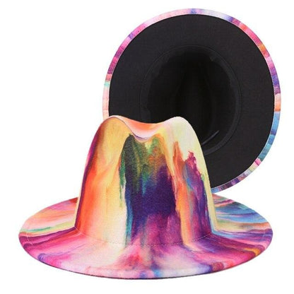 Colorful Panama Felt Fedora Hat