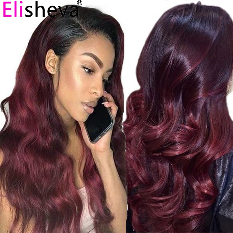 Ombre Body Wave Lace Front Wig Human Hair