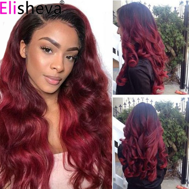 Ombre Body Wave Lace Front Wig Human Hair