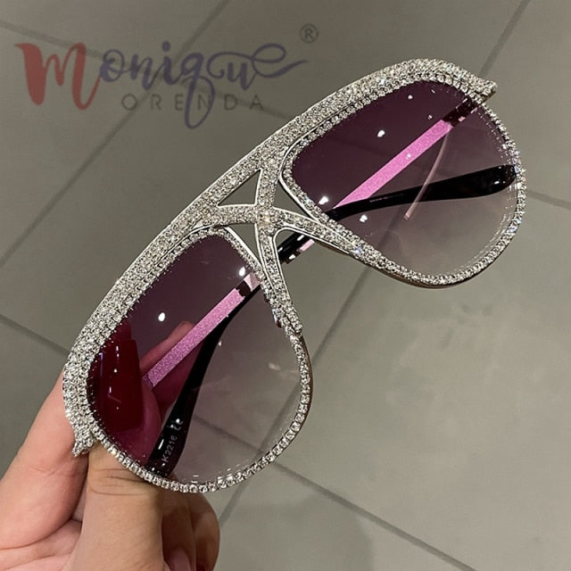 Luxury Rhinestone Oversized Sunglasses