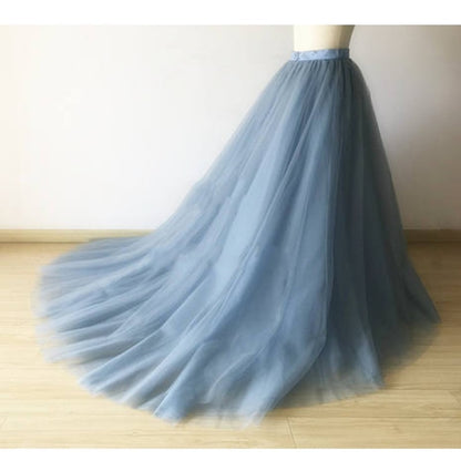 Detachable Dusty Blue Tulle Skirt