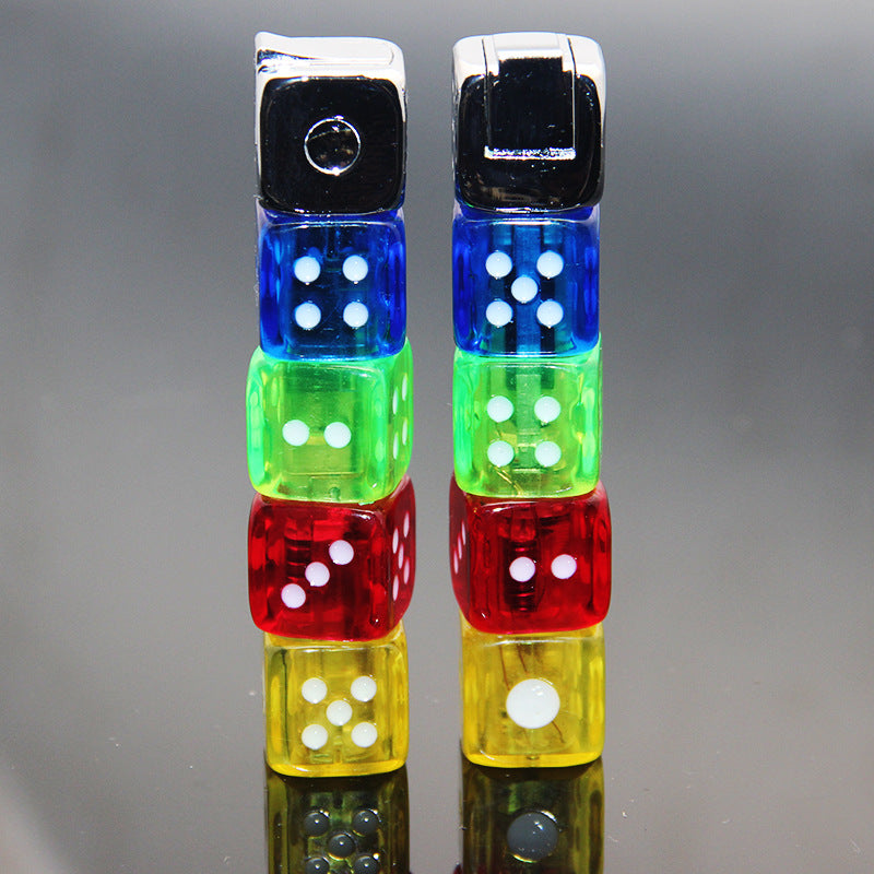 Dice Lighter Butane Gas Flame with LED Light