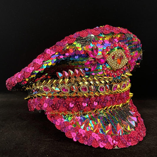 Womens Military Sequin Hat
