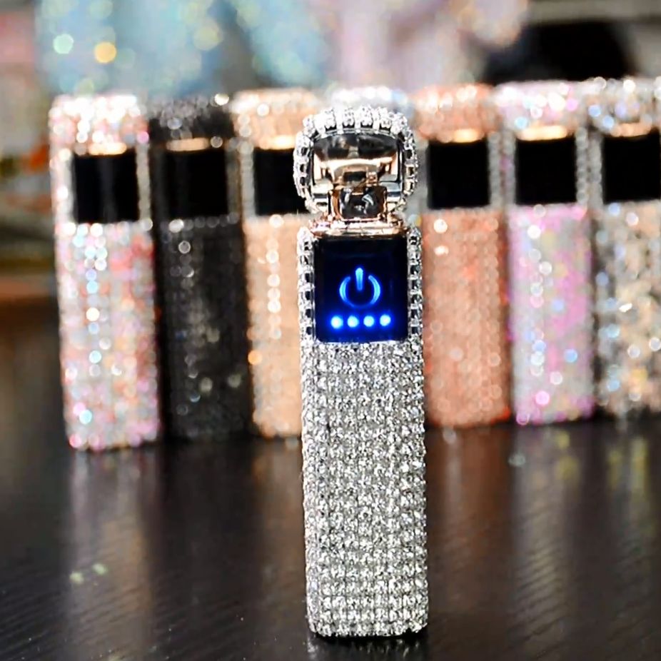 Touch Screen Rhinestone Rechargeable Lighter