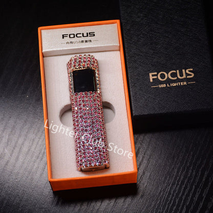 Touch Screen Rhinestone Rechargeable Lighter