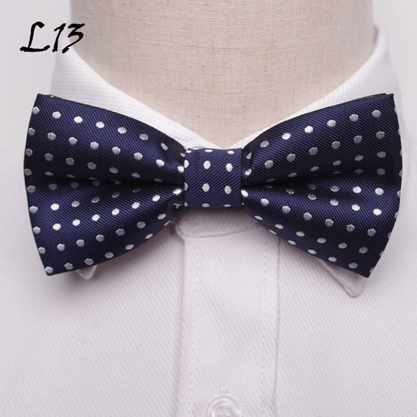 Polka Dots Stripes Mens Bowtie