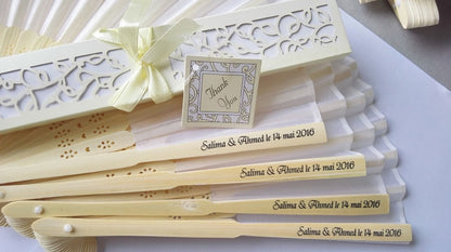 50pcs Personalized Silk Fold Hand Fan