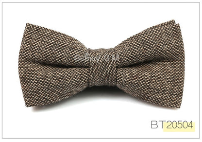 Wool Bowties For Men Casual Solid Colors Adjustable Winter