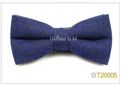 Wool Bowties For Men Casual Solid Colors Adjustable Winter