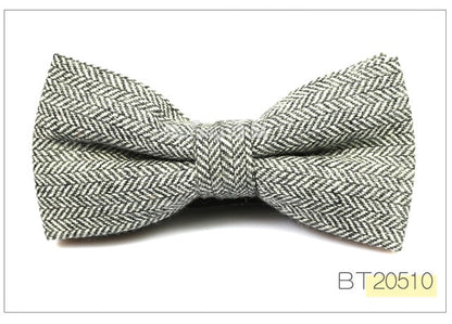 Wool Bowties For Men Casual Solid Colors Adjustable Winter