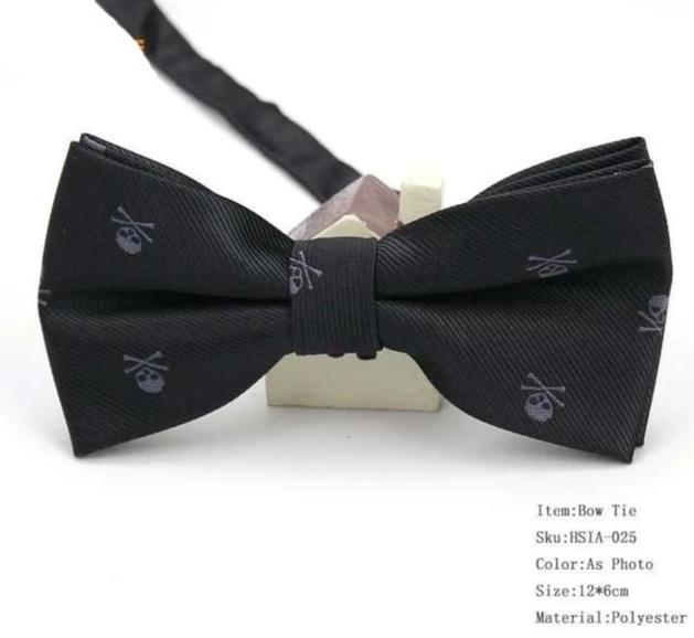 Mens Polyester Silk Bow Tie Skull Pirates Tuxedo Banquet Bowknot Butterfly Bowtie Wedding Gift