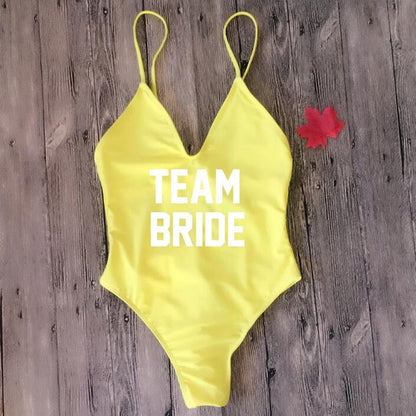 Team Bride Padded One Piece Swimsuit