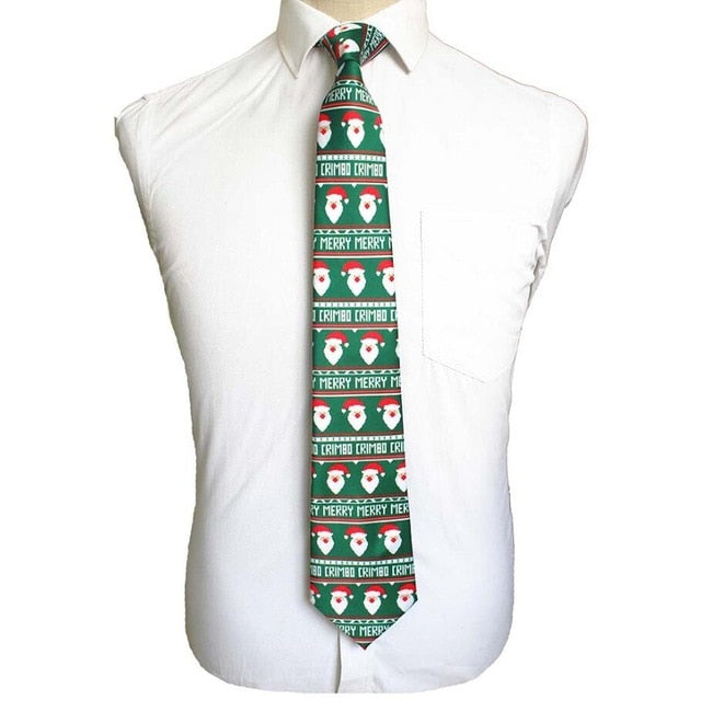 Christmas Neckties Printed Santa Claus Tree Festive Gift