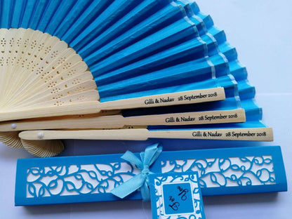 50pcs Personalized Silk Fold Hand Fan