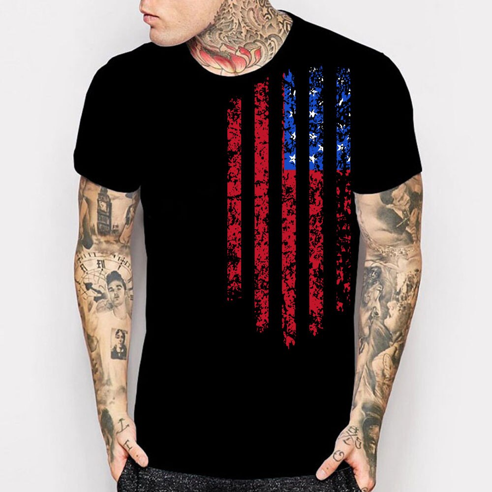 United States Vintage Flag Black Tshirt