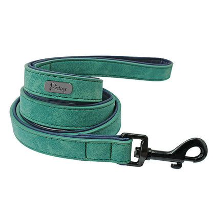 Dog Leash Harness Leather Lead Rope Belt