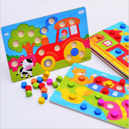 Wooden Educational Color Match Cognitive Board Toy