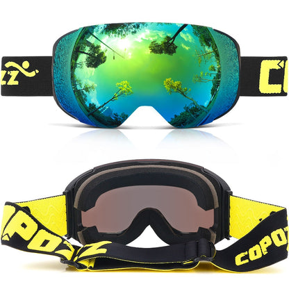 Magnetic Ski Goggles Double Layers UV400 Ski Mask