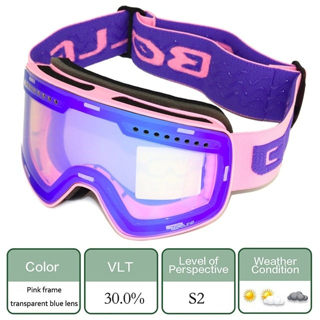 Winter BOLLFO Magnetic Ski Glasses UV400 Goggles