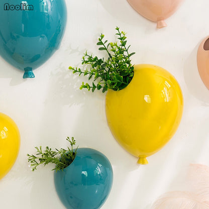 Creative Ceramic Balloon Wall Hanging Flower Pot Decor