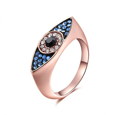Dazzling Evil Eye Ring Sterling Classic Silver