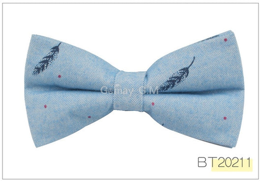 Fashion Suits Cotton Bowtie For Men Casual Bird Print Slim Neckwear