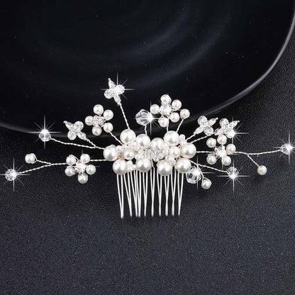 Wedding Crystals Pearls Hair Comb