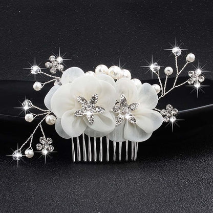 Wedding Crystals Pearls Hair Comb