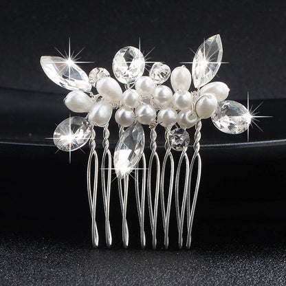Wedding Crystals Pearls Hair Comb