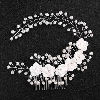 Wedding Crystals Pearls Hair Comb