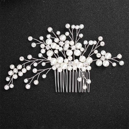 Wedding Crystals Pearls Hair Comb