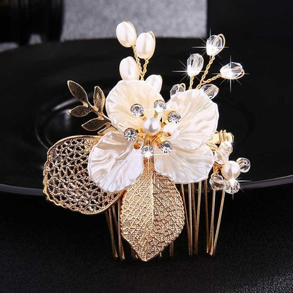 Wedding Crystals Pearls Hair Comb