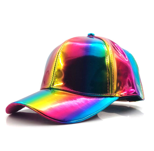 Fashion Metallic Hip-Hop Hat Rainbow Changing Baseball Cap
