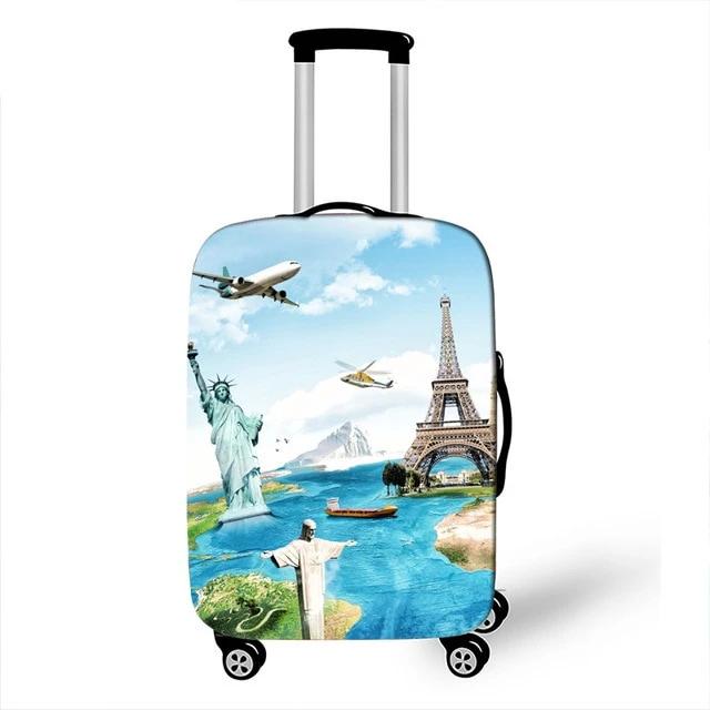 World Map Animal Luggage Cover Protective Case