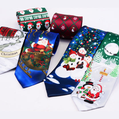 Christmas Neckties Printed Santa Claus Tree Festive Gift