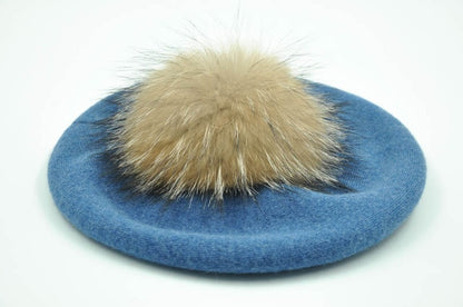 Winter Pompom Wool Cashmere Beret Hat